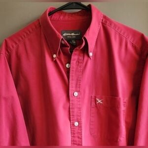 Eddie Bauer Men's Shirt Casual Red Long Sleeve Button-Down Size M